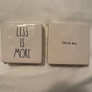 2 Rae Dunn Ceramics: Less is More,More or Less & Dream Big,Anything is Possible